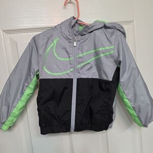 Nike Gray and Green Hooded Jacket